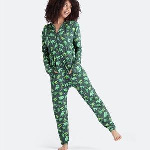 MeUndies Unisex Hooded Onesie Dino Print M/L